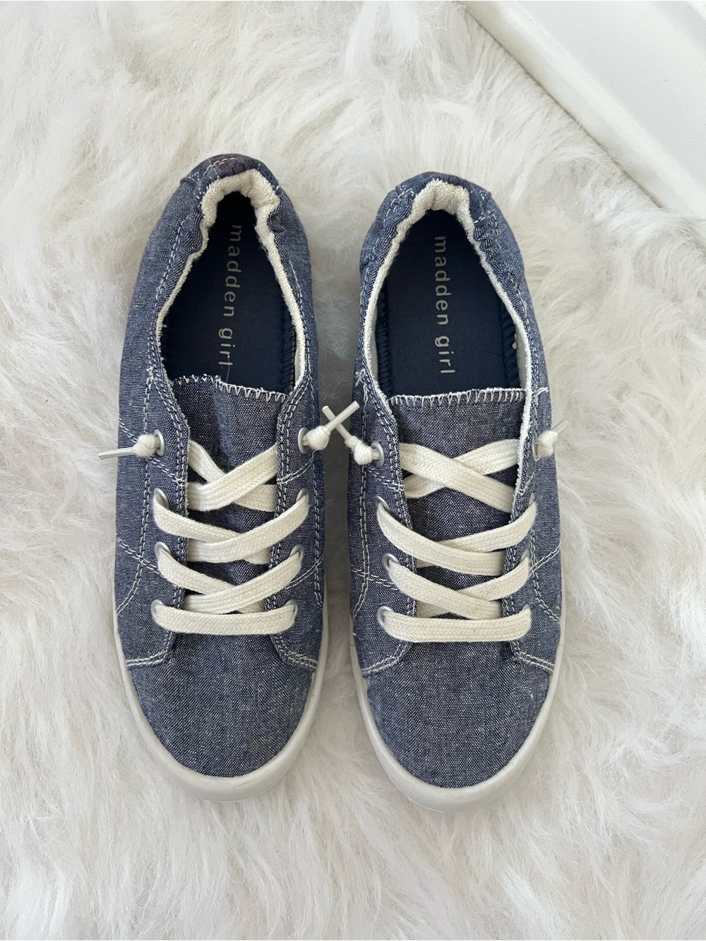 Madden Girl Navy Canvas Lace-Up Sneakers